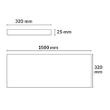 Akustikabsorber H25 für Leuchtenrahmen mit Innenformat 320x1500mm grau - Beleuchtung