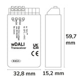 DALI Receiver zur Weiterleitung von Befehlen des DALI Funktransmitters auf die DALI Bus Linie - Beleuchtung