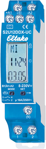 Schaltuhr digi 8-230VUC                           2kan 480h 1TE REG 24h