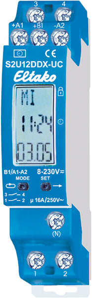 Schaltuhr digi 8-230VUC                           2kan 480h 1TE REG 24h