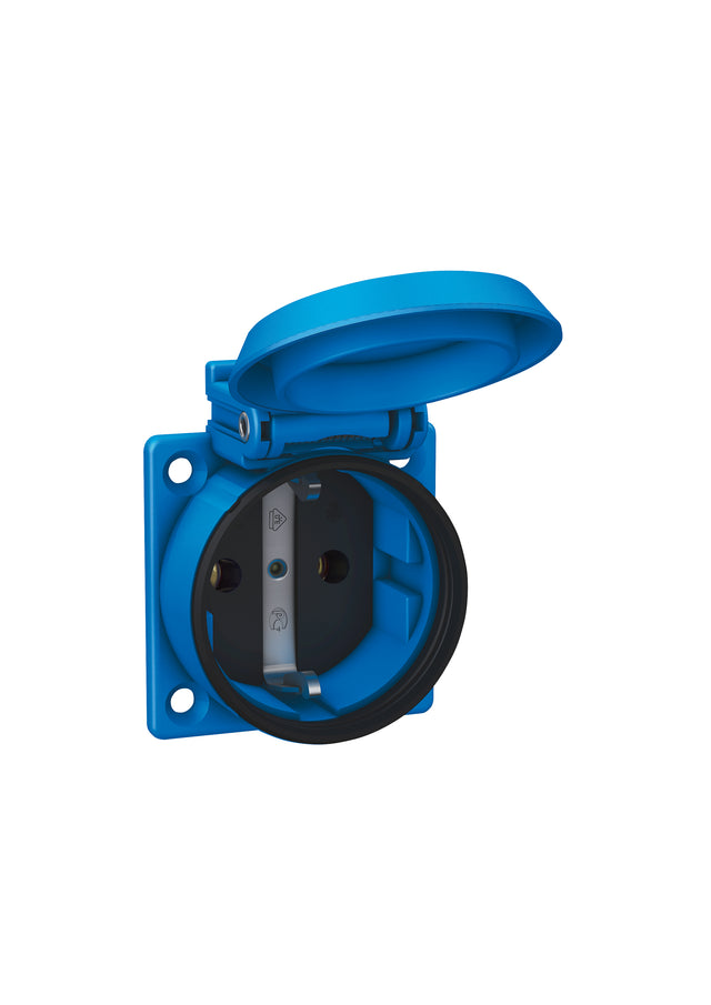 Anbausteckdose IP54                               50x50mm ger bl Kst