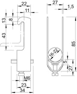 BETTERMANN Bügelschelle 16-22mm 1f ST 2056W 22 FT Winkelprofil W=Kst hfr