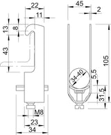 BETTERMANN Bügelschelle 34-40mm 1f ST 2056W 40 FT Winkelprofil W=Kst hfr