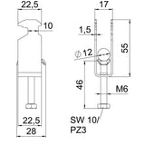 BETTERMANN Bügelschelle 8-12mm 2f ST hfr BS-H2-M-12 A2 Profilschiene W=ST