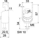 BETTERMANN Bügelschelle 22-28mm 1f ST BS-U1-M-28 FT C-Profil W=ST hfr