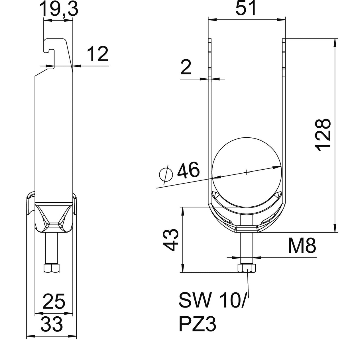 BETTERMANN Bügelschelle 40-46mm 2f ST BS-U2-M-46 FT Profilschiene W=ST hfr