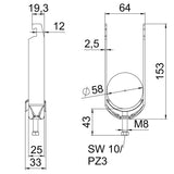 BETTERMANN Bügelschelle 52-58mm 2f ST BS-U2-M-58 FT Profilschiene W=ST hfr