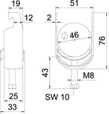 BETTERMANN Bügelschelle 40-46mm 1f VA BS-U1-M-46 A4 C-Profil W=ST hfr