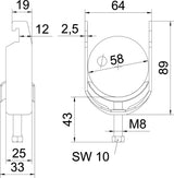 BETTERMANN Bügelschelle 52-58mm 1f VA BS-U1-M-58 A4 C-Profil W=ST hfr