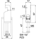 BETTERMANN Bügelschelle 8-12mm 2f Alu BS-U2-K-12 ALU Profilschiene W=Alu hfr