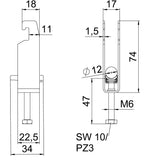 BETTERMANN Bügelschelle 8-12mm 3f Alu BS-U3-K-12 ALU Profilschiene W=Alu hfr