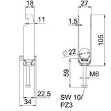 BETTERMANN Bügelschelle 16-22mm 3f Alu BS-U3-K-22 ALU Profilschiene W=Alu hfr