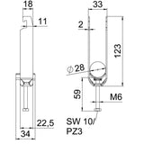 BETTERMANN Bügelschelle 22-28mm 3f Alu BS-U3-K-28 ALU Profilschiene W=Alu hfr