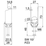 BETTERMANN Bügelschelle 16-22mm 2f ST BS-N2-M-22 FT Profilschiene W=ST hfr