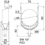 BETTERMANN Bügelschelle 58-64mm 1f ST BS-N1-M-64 FT Profilschiene W=ST hfr