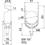 BETTERMANN Bügelschelle 40-46mm 1f ST BS-F1-M-46 FT Profilschiene W=ST hfr