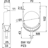 BETTERMANN Bügelschelle 58-64mm 1f ST BS-F1-M-64 FT Profilschiene W=ST hfr