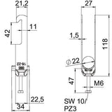 BETTERMANN Bügelschelle 16-22mm 1f ST BS-W2-K-22 FT C-Profil W=Kst