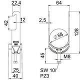 BETTERMANN Bügelschelle 52-58mm 1f VA BS-W1-K-58 A2 C-Profil W=Kst