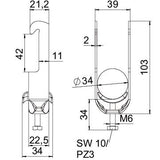 BETTERMANN Bügelschelle 28-34mm 1f VA BS-W1-M-34 A2 C-Profil W=ST hfr