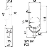 BETTERMANN Bügelschelle 40-46mm 1f ST BS-W1-M-46 A2 Profilschiene W=ST hfr