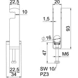 BETTERMANN Bügelschelle 12-16mm 3f ST BS-F3-K-16 FT Profilschiene W=ST hfr