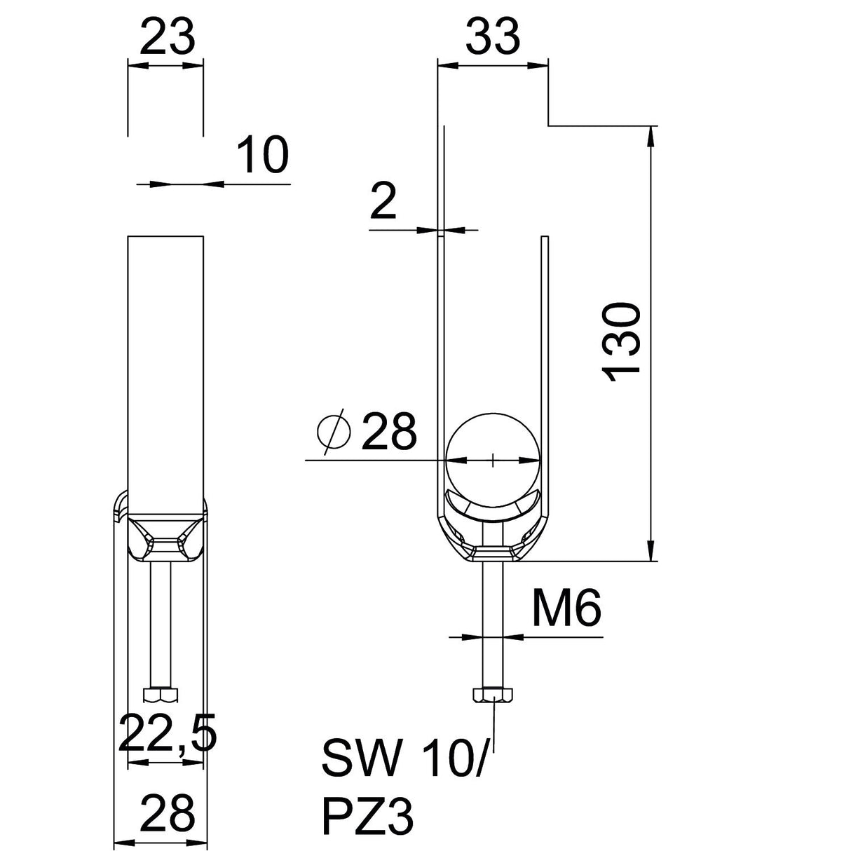 BETTERMANN Bügelschelle 22-28mm 3f ST BS-F3-M-28 FT Profilschiene W=ST hfr