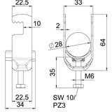 BETTERMANN Bügelschelle 22-28mm 1f Alu BS-F1-K-28 ALU Profilschiene W=Alu hfr