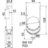 BETTERMANN Bügelschelle 52-58mm 1f ST BS-W1-M-58 FT Profilschiene W=ST hfr