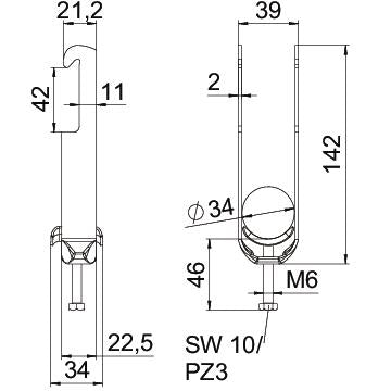 BETTERMANN Bügelschelle 28-34mm 2f ST BS-W2-M-34 FT Profilschiene W=ST hfr