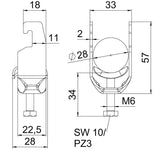 BETTERMANN Bügelschelle 22-28mm 1f ST BS-U1-M-28 A2 Profilschiene W=ST hfr
