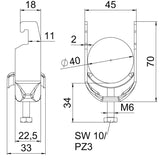 BETTERMANN Bügelschelle 34-40mm 1f ST BS-U1-M-40 A2 Profilschiene W=ST hfr