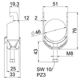 BETTERMANN Bügelschelle 40-46mm 1f ST BS-U1-M-46 A2 Profilschiene W=ST hfr