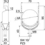 BETTERMANN Bügelschelle 58-64mm 1f ST BS-U1-M-64 A2 Profilschiene W=ST hfr