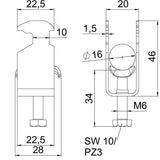 BETTERMANN Bügelschelle 12-16mm 1f ST BS-H1-M-16 A4 Profilschiene W=ST hfr