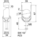 BETTERMANN Bügelschelle 28-34mm 1f ST BS-H1-M-34 A4 Profilschiene W=ST hfr