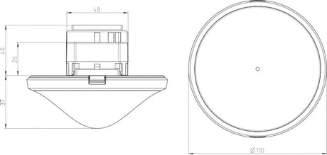 Präsenzmelder UP 360°                             110-230V ws mt IP40