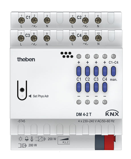 Dimmaktor KNX                                     2-800W REG 4TE 4Ausg uni