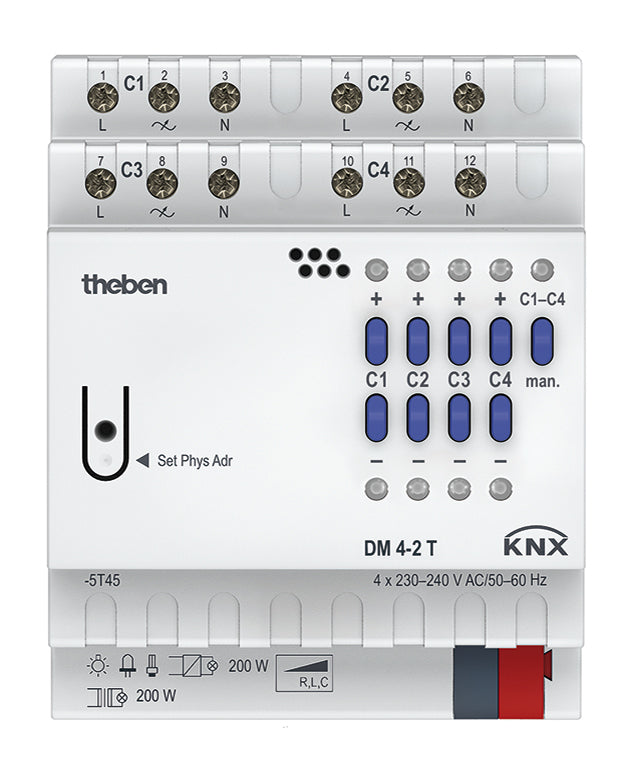 Dimmaktor KNX                                     2-800W REG 4TE 4Ausg uni