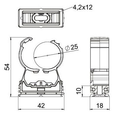 BETTERMANN Rohrschelle  24-28mm kompl PA proQuick PQ-25 LGR geschl Kst anreihb