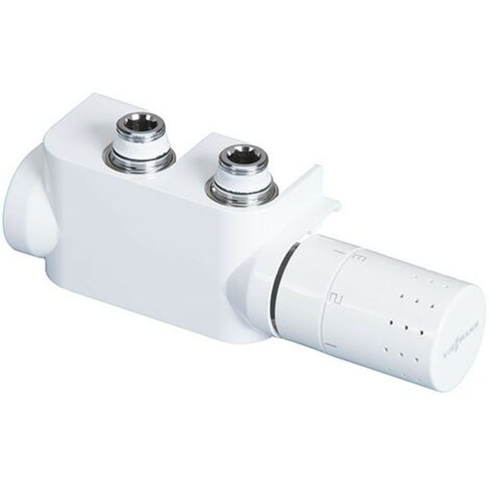 Viessmann Ventilhahnblock mit Design-Thermostatkopf chrom, links 7750493