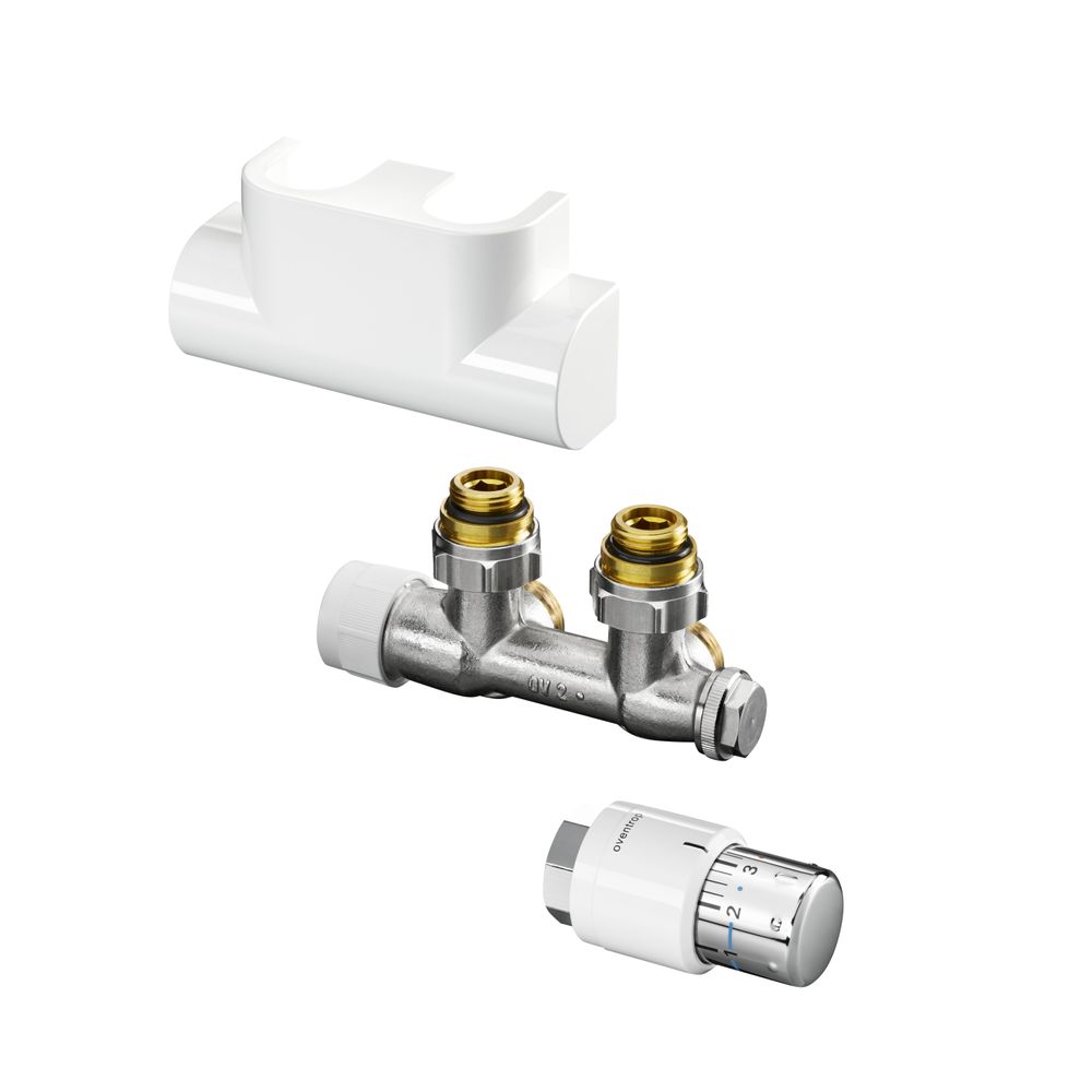 Oventrop Anschluss-Set Multiblock T, f. Anschluss IG 1/2'' Eckform UNI SH weiß