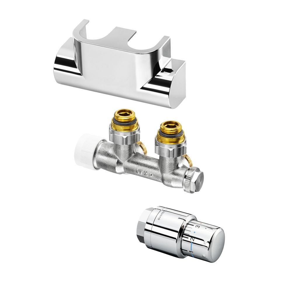 Oventrop Anschluss-Set Multiblock T, f. Anschl. IG 1/2'' Eckform UNI SH verchromt