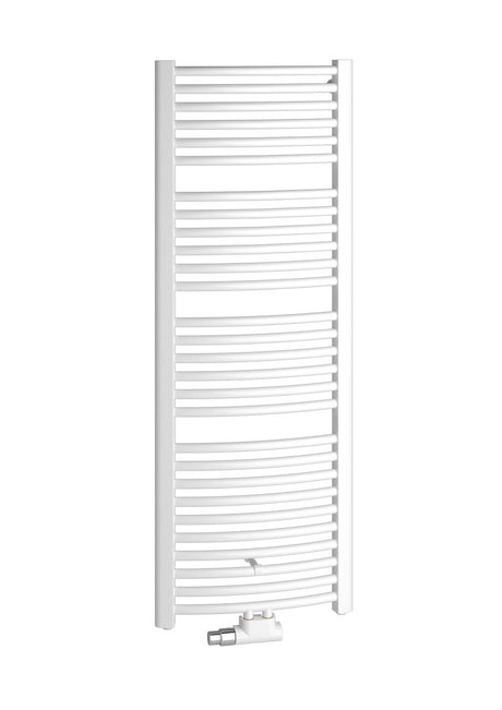 Kermi Badheizkörper Basic-50 R, gebogen, Mittel- / Seitenanschluss, 1448x749 mm (HxL), weiß, ER01M1500752XXK