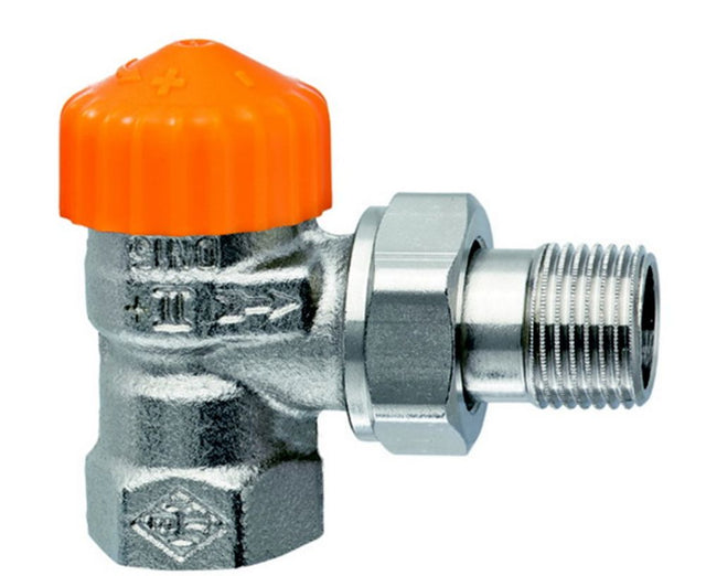 Heimeier Ventilunterteil, Radiatorverschraubung Eclipse DN15 Eckform vernickelt, 3931-02.000