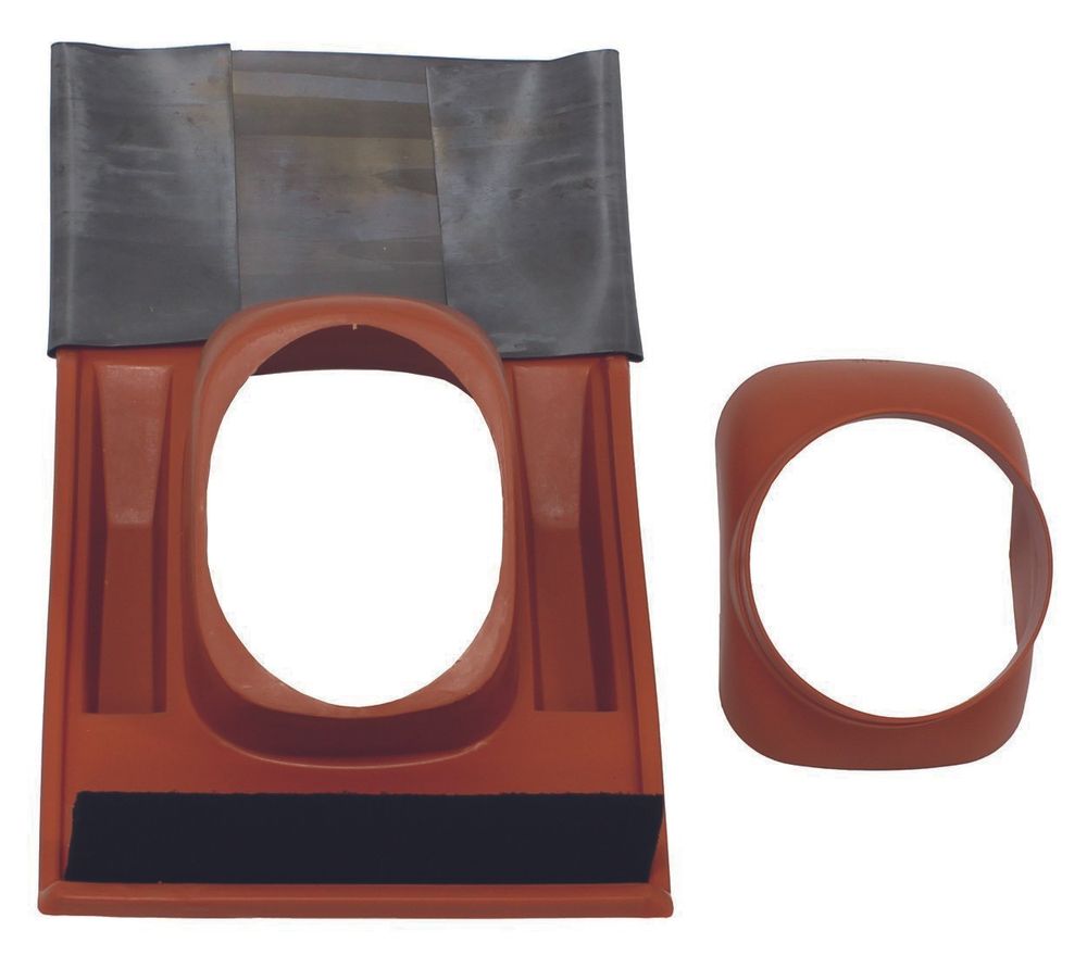 Vaillant Kunststoff-Universalpfanne für Schrägdach (25-50 Grad Neigung) rot, 300850