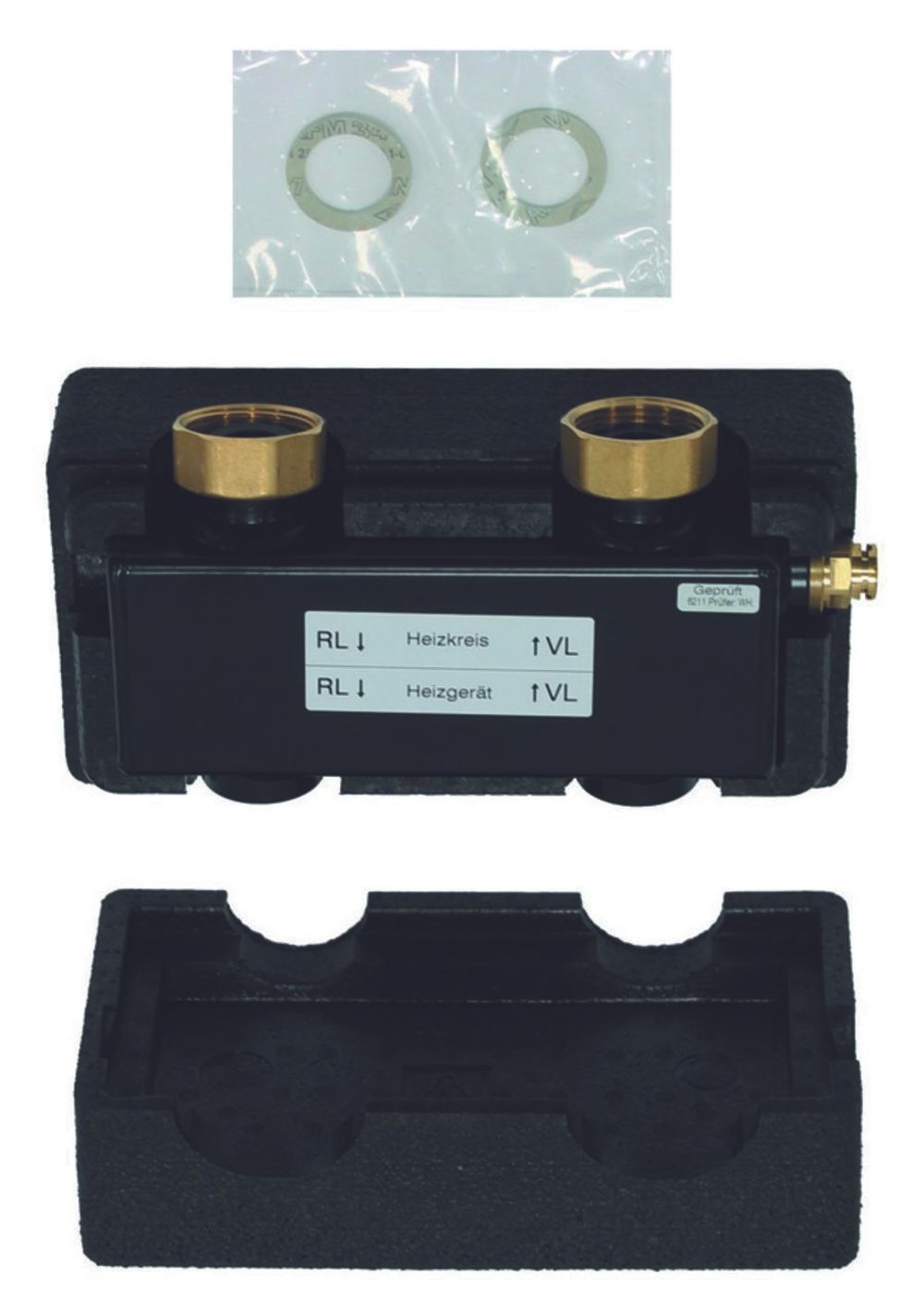 Vaillant Hydraulische Weiche quer WH 27 2 m3/h, Anschluss Rp 1, inkl. Wärmedäm., 306727