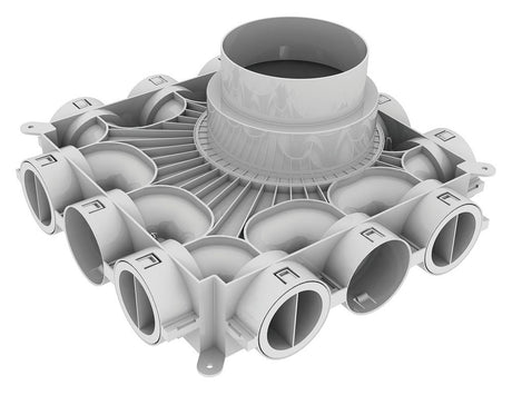 Vaillant Niedrigbau-Luftverteiler für Luftschlauch rund 75/62 mm, 0020231945
