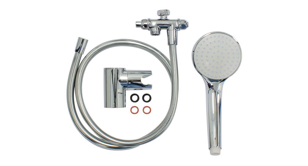 Vaillant Umschaltweiche inkl. Handbrause mit 1,25 m Metallschlauch für MAG, 0010041896