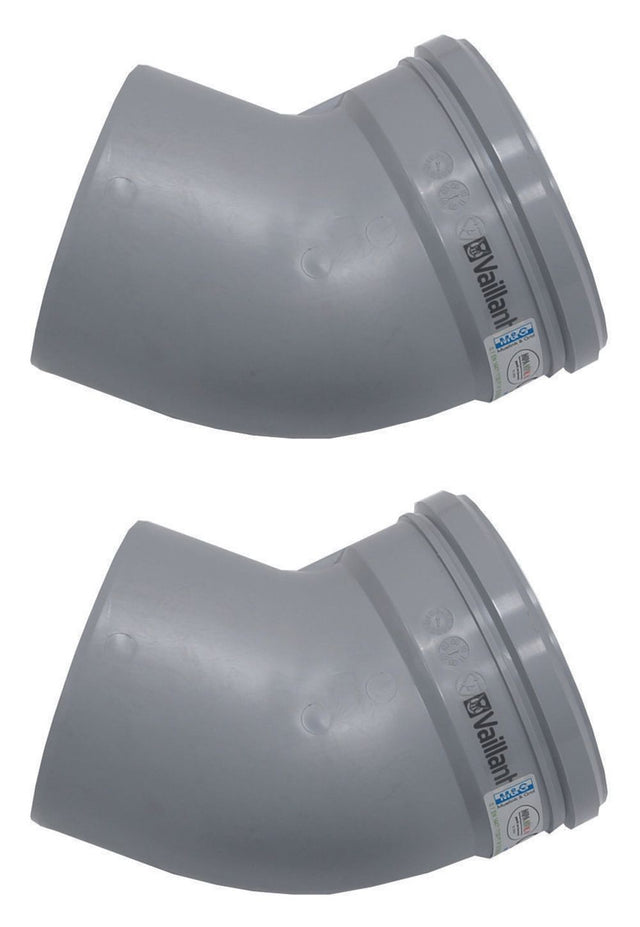 Vaillant Bogen 45 Grad (2 St.) für starre Abgasleitung DN 130, PP, 0020042766